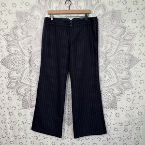 Nwt $98 American Eagle Outfitters AEO Y2K Pinstripe Dress Pants Low Rise Navy 10